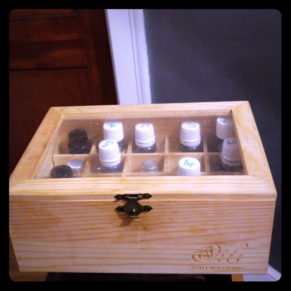Wooden and Glass Essential Oil Box